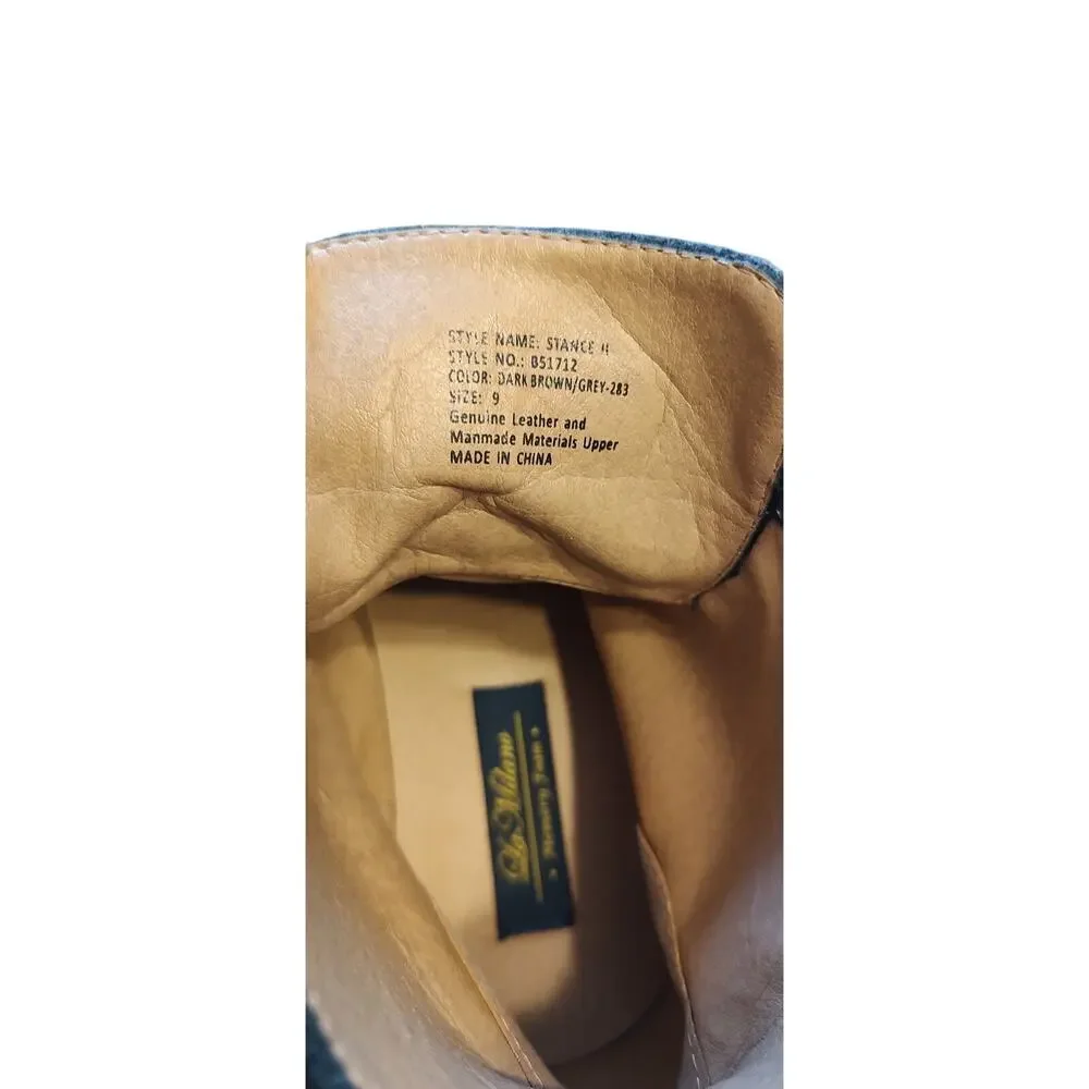 LA MILANO Men’s Stance II‎ Leather Boots in Cognac/Gray Size 9 EUC